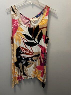 Women's Apt, 9 Sleeveless Blouse, Multi Color, Size L, Flowy, Good Con!